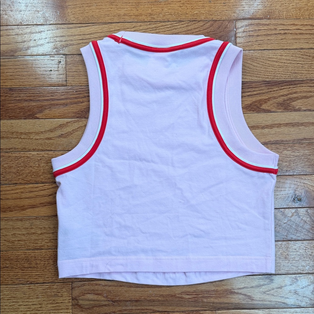 adidas Pink Tank Top with Red Trim - Picture 3 of 4
